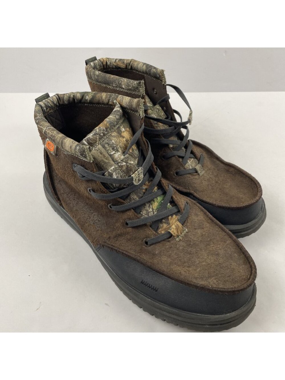 Hey Dude Bradley RealTree Edge Boots Men’s 15 Mole Brown Camo Suede Lightweight